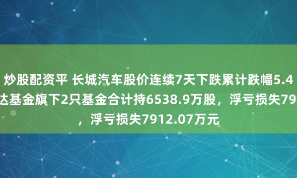 炒股配资平 长城汽车股价连续7天下跌累计跌幅5.43%，易方达基金旗下2只基金合计持6538.9万股，浮亏损失7912.07万元