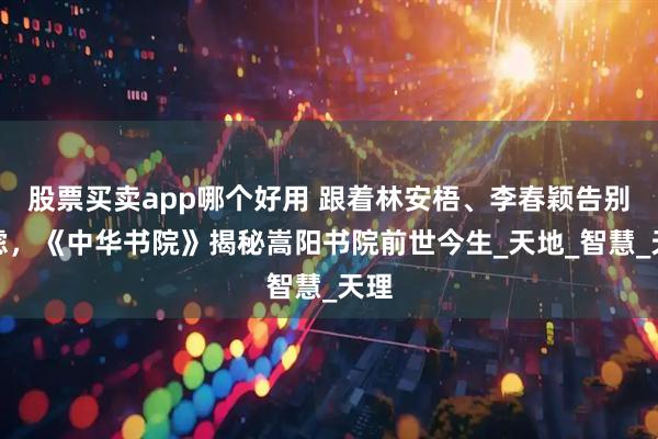 股票买卖app哪个好用 跟着林安梧、李春颖告别焦虑，《中华书院》揭秘嵩阳书院前世今生_天地_智慧_天理